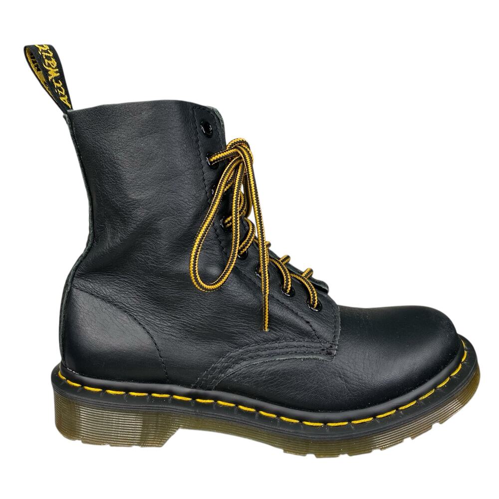 Dr. Martens Women’s Pascal Black Leather Lace Up Combat Boots Size 37 US 6